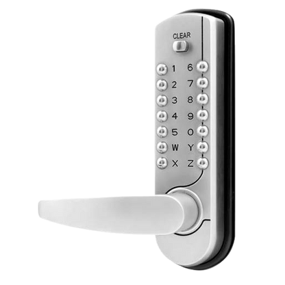 LOCKEY 7100 Lever Handle Digital Lock With Easy Code & 60mm Deadlatch With 60mm deadlatch - Satin Chrome