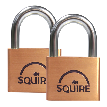 SQUIRE Lion Brass Open Shackle Padlock KA 50mm Pack of 2 LN5T