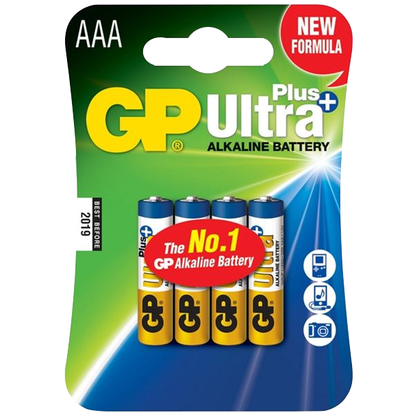 GP AAA Ultra Plus Alkaline Battery AAA Pack of 4