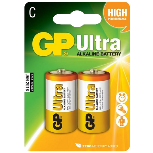 GP C Size Ultra Alkaline Battery C Size Pack of 2