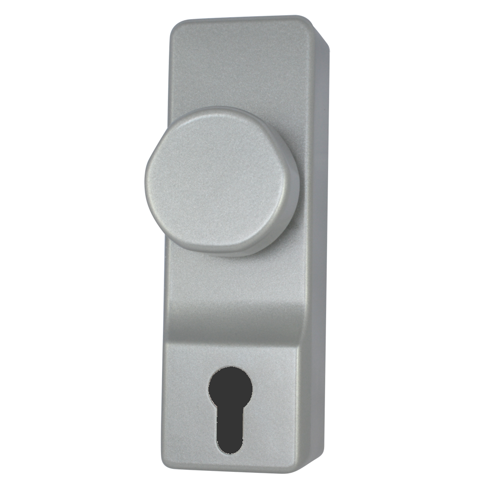 EXIDOR 302EA Knob Operated Outside Access Device Without Cylinder Without Cylinder - Silver Enamelled