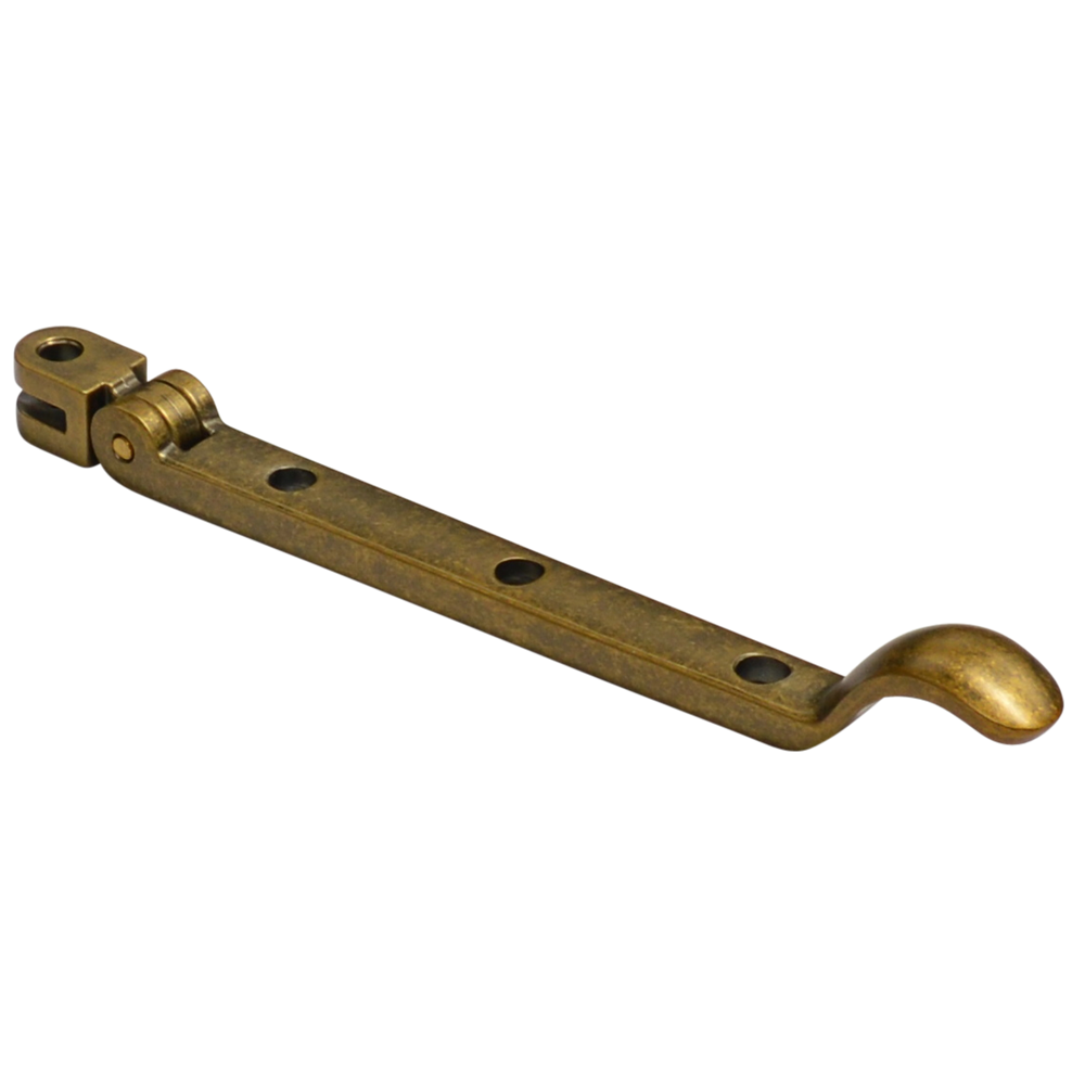 STEEL WINDOW FITTINGS B375 Classic Curved Peg Stay 150mm - Antique Brass