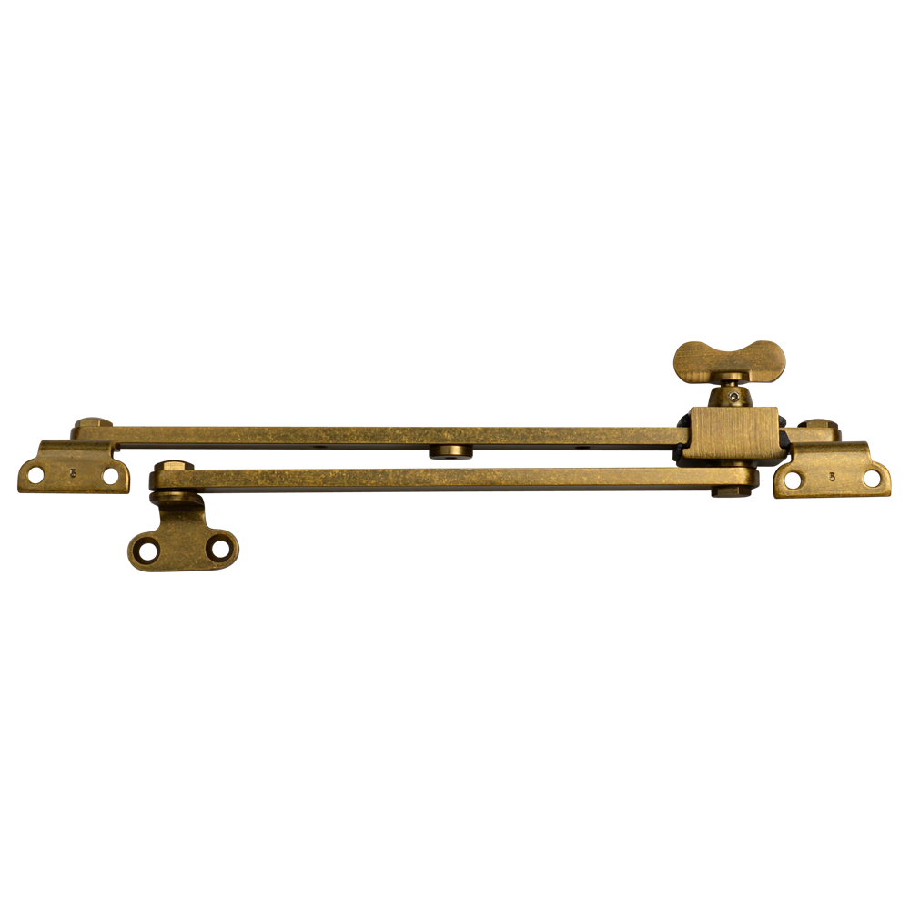 STEEL WINDOW FITTINGS B59 OG Slide Stay Butterfly 300mm x 240mm - Antique Brass