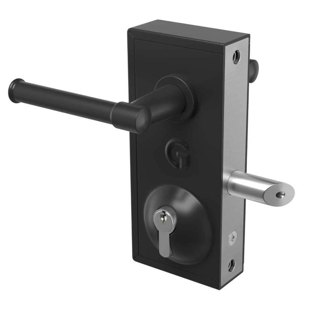 GATEMASTER Superlock Latch Deadlock Straight Profile Lever Handle 10mm 30mm - Black