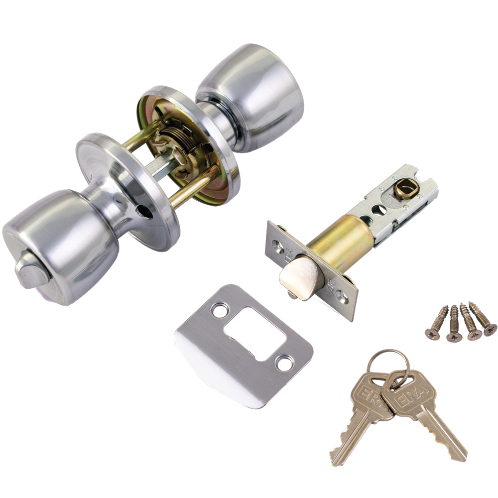 ERA 166 Entrance Knobset Keyed To Differ Display - Satin Chrome