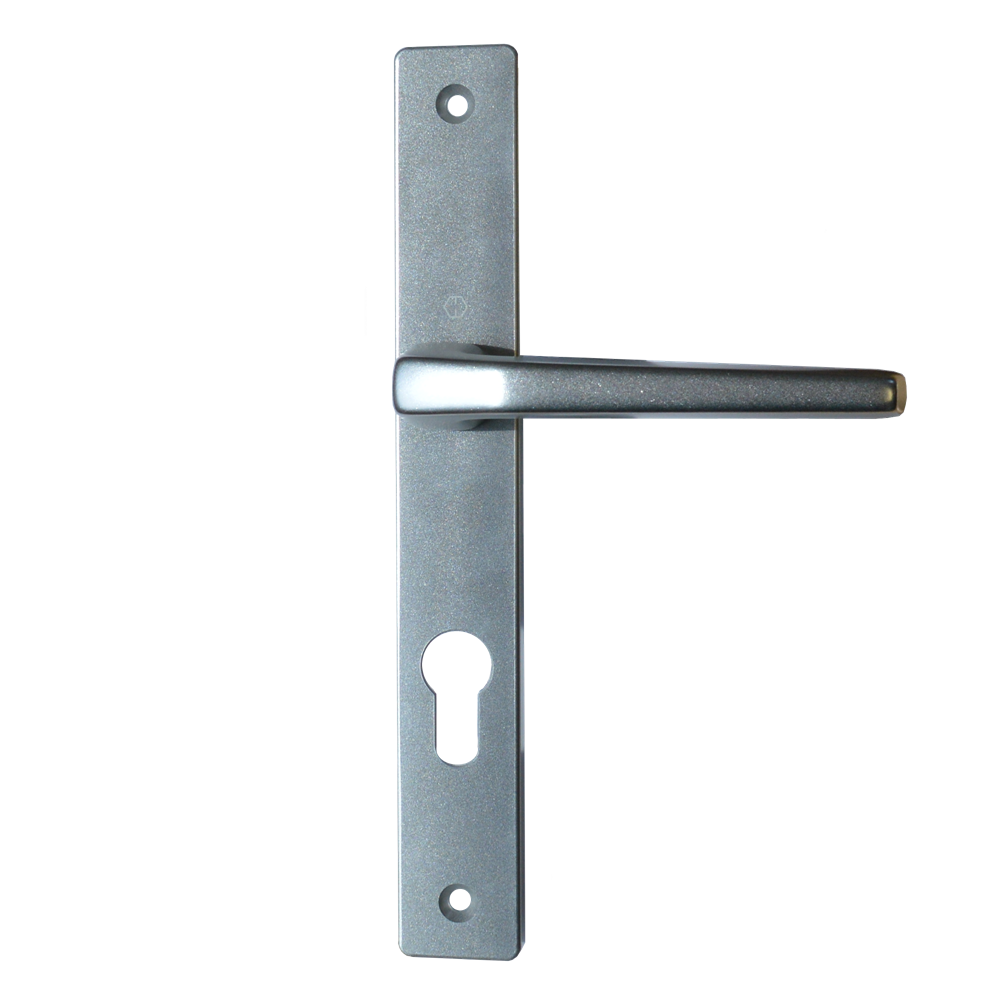 HOPPE Frankfurt UPVC Lever Door Furniture 230mm Plate Length - Silver