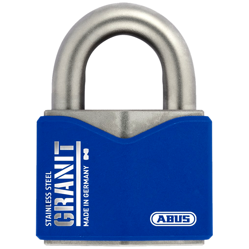 ABUS 37ST/55 Granit Stainless Steel Marine Open Shackle Padlock Restricted SZP Profile Keyed To Differ - Blue