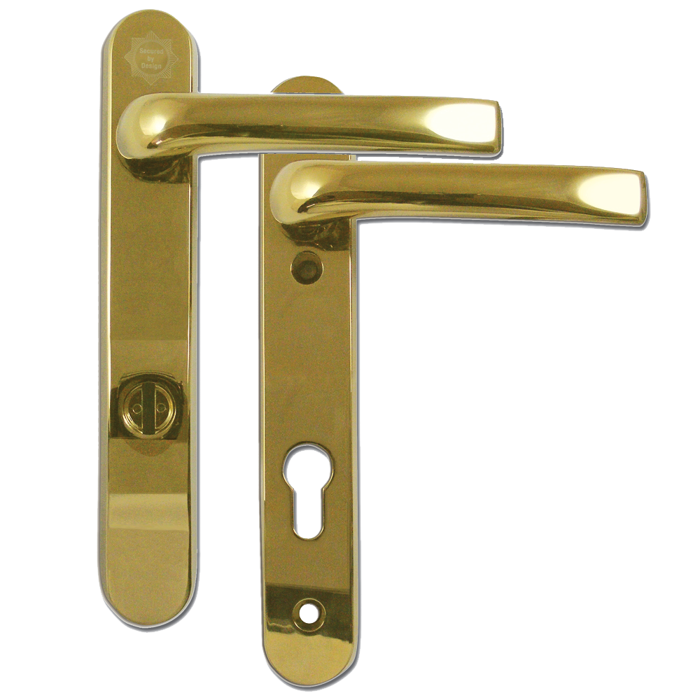 MILA Pro Secure PAS24 2 Star 220mm Lever/Lever Door Furniture Gold