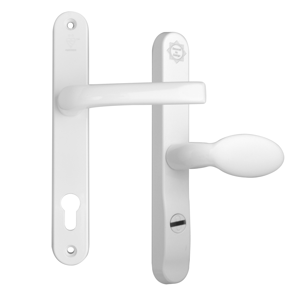 MILA Pro Secure PAS24 2 Star 240mm Lever/Pad Door Furniture 92/62 Centres White