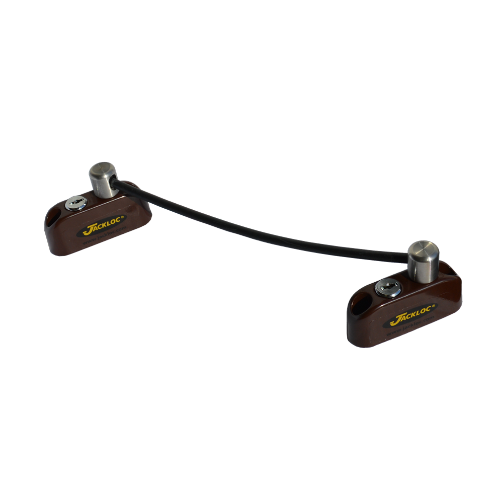 JACKLOC Pro-5 Duo Lockable Double Bullet Window Restrictor Brown