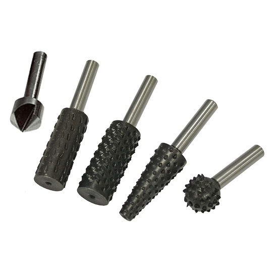 FAITHFULL Set of 4 Rotary Rasps Plus Countersink - 5 Piece Set 5 Piece Set