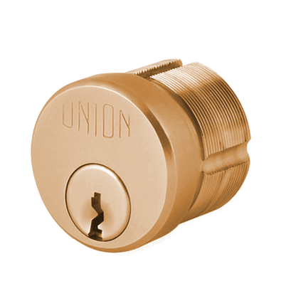 UNION 2X11 Screw-In Cylinder PL Keyed To Differ Single 2 keys - Polished Lacquered Brass