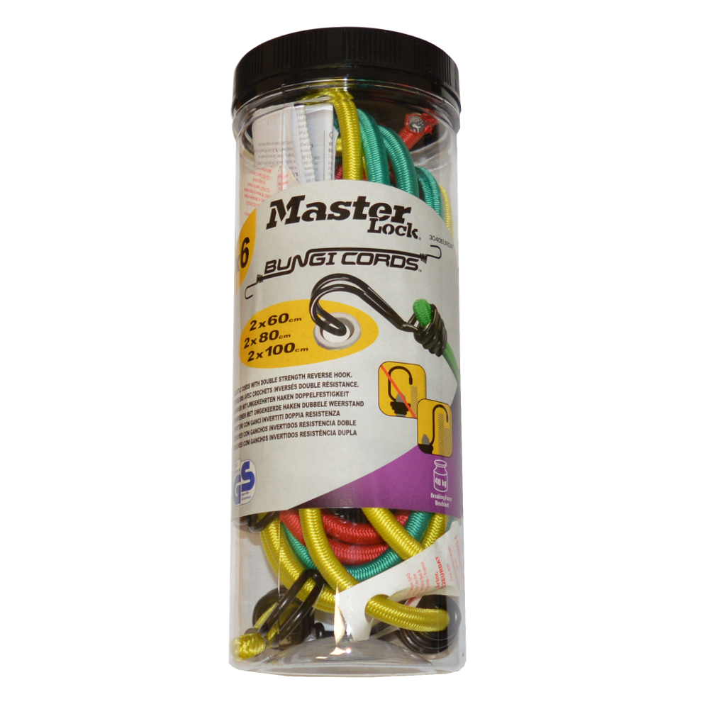 MASTER LOCK Twin Wire™ Bungee Cord Set of 6 Set of 6 - Assorted Colours