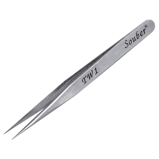 SOUBER TOOLS TW1 Long Straight Pinning Tweezers TW1 - Stainless Steel