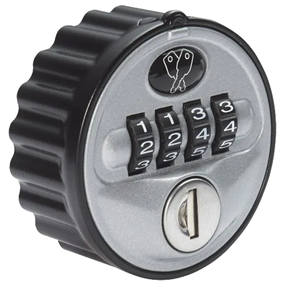 L&F 2800 Mechanical Combination Lock Black Trim Silver Face - Black & Silver