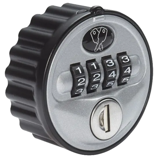 L&F 2800 Mechanical Combination Lock Black Trim Silver Face - Black & Silver