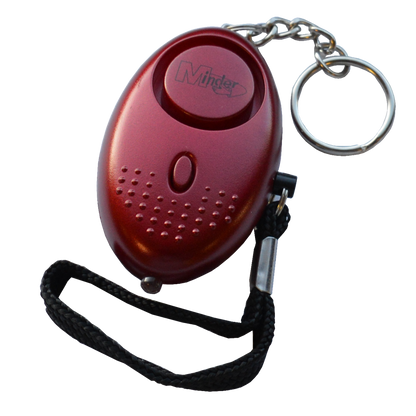 MINDER Mini Keyring Torch Personal Alarm Red