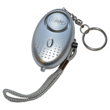 MINDER Mini Keyring Torch Personal Alarm Silver