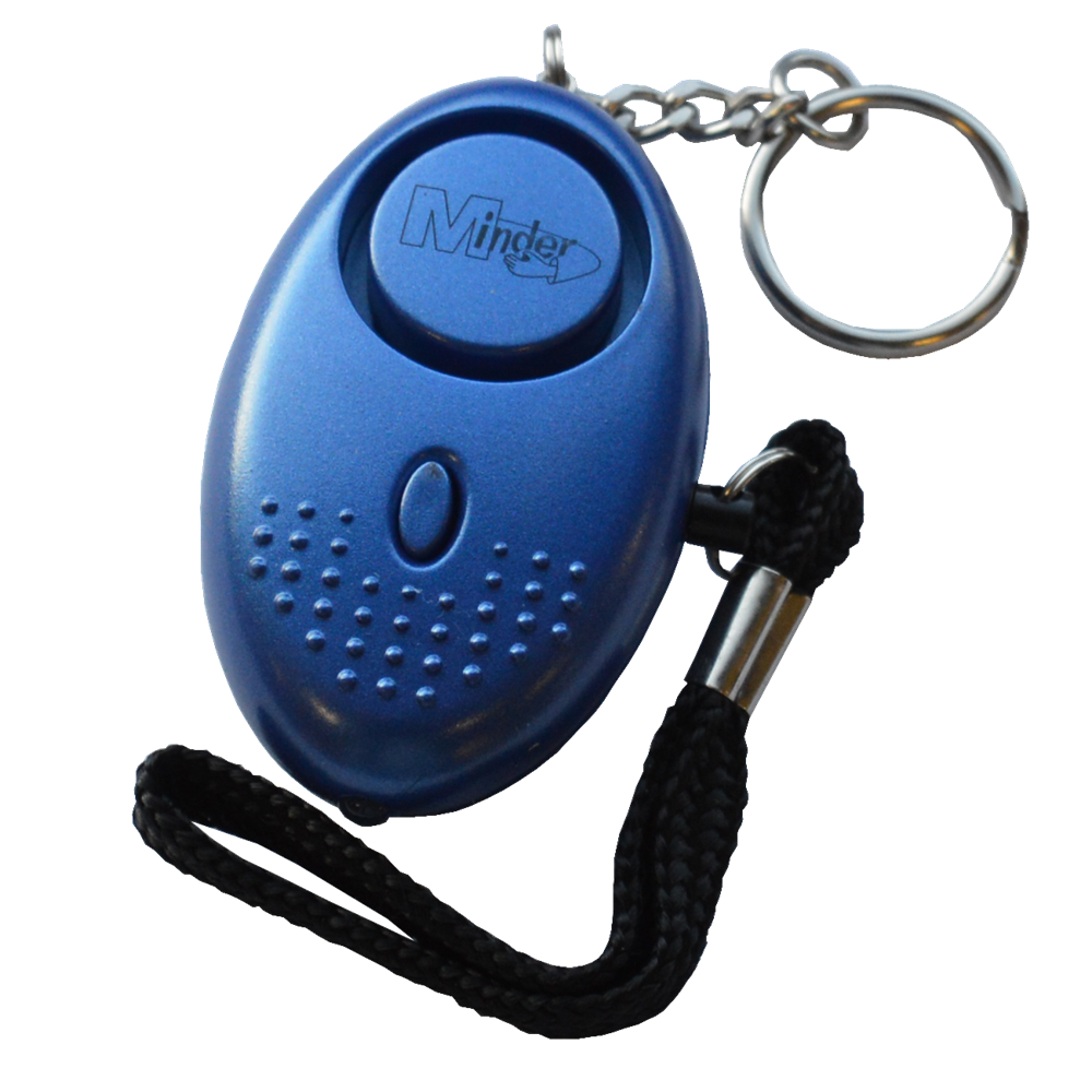 MINDER Mini Keyring Torch Personal Alarm Blue