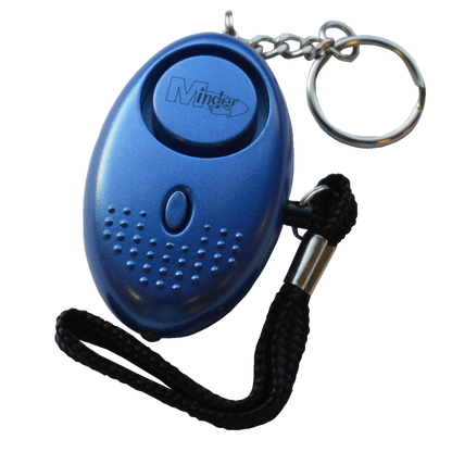 MINDER Mini Keyring Torch Personal Alarm Blue