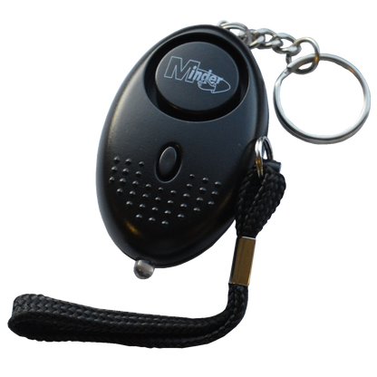 MINDER Mini Keyring Torch Personal Alarm Black