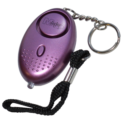 MINDER Mini Keyring Torch Personal Alarm Purple