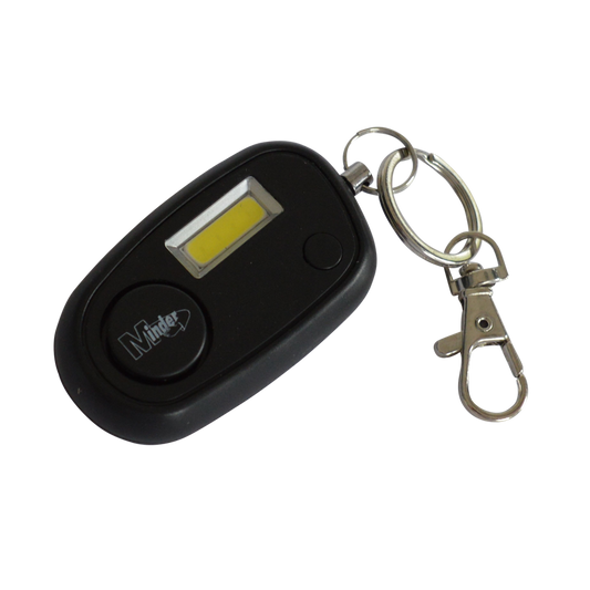 MINDER Mini High Intensity COB Keyring Torch Alarm Black