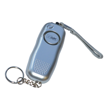 MINDER Mini Pendant Keyring Torch Personal Alarm Silver