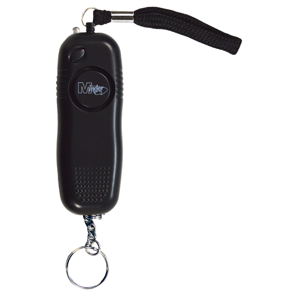 MINDER Mini Pendant Keyring Torch Personal Alarm Black