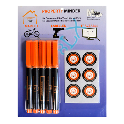 MINDER Property Minder Thick UV Marker Pens 5 Pack