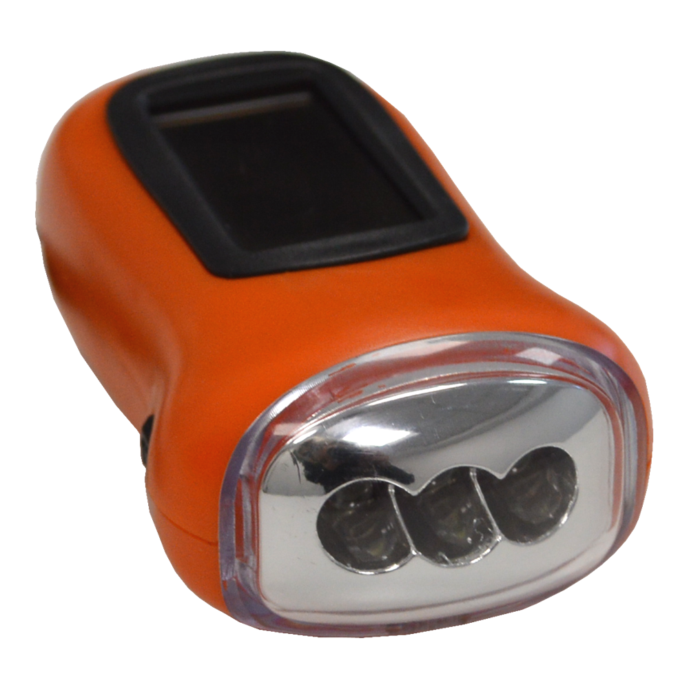 MINDER Walk-Safe Solar Wind Up Torch LED - Orange