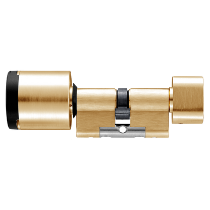 EVVA AirKey Euro Double Proximity - Turn Cylinder Sizes 62mm to 92mm - Polished Brass