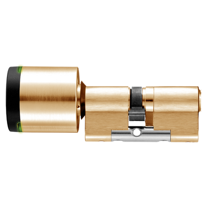 EVVA AirKey Euro Double Proximity - Key EPS Cylinder Sizes 62mm to 92mm - Polished Brass