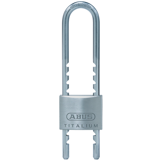 ABUS Titalium 64TI Series Adjustable Long Shackle Padlock 50mm Keyed To Differ 60mm to 150mm Shackle 64TI/50HB60-150 Pro - Silver