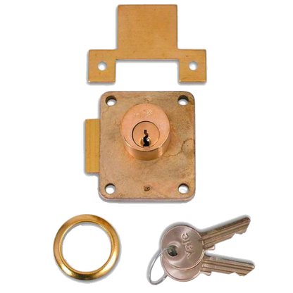 YALE 076S Cylinder Straight Cupboard Springlock 22mm Keyed To Differ Left Handed - Polished Brass