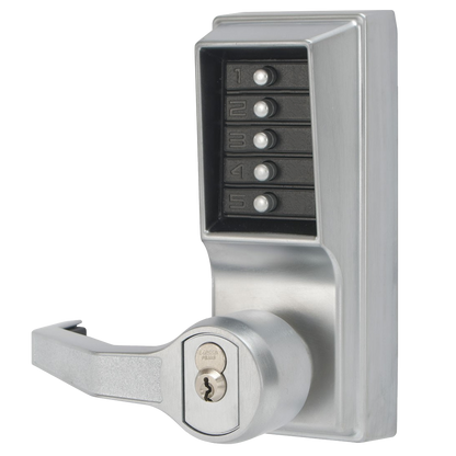 DORMAKABA Simplex L1000 Series L1021B Digital Lock Lever Operated Left Handed With Cylinder LL1021B-26D - Satin Chrome