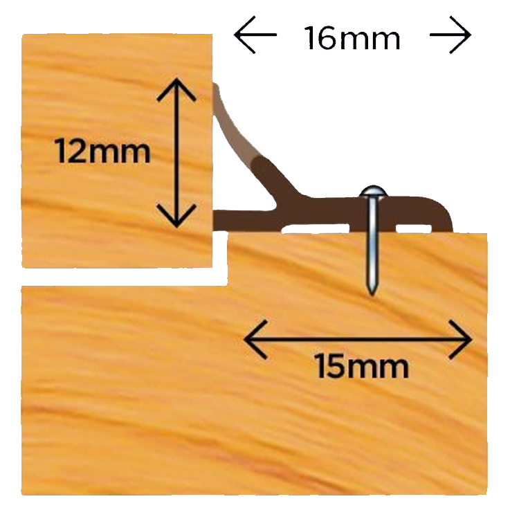 EXITEX Windor Pin Fixed Dualhard Door Seal Brown