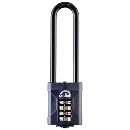 SQUIRE CP50 Series 50mm Steel Shackle Combination Padlock CP50/4 100mm Long Shackle - Blue