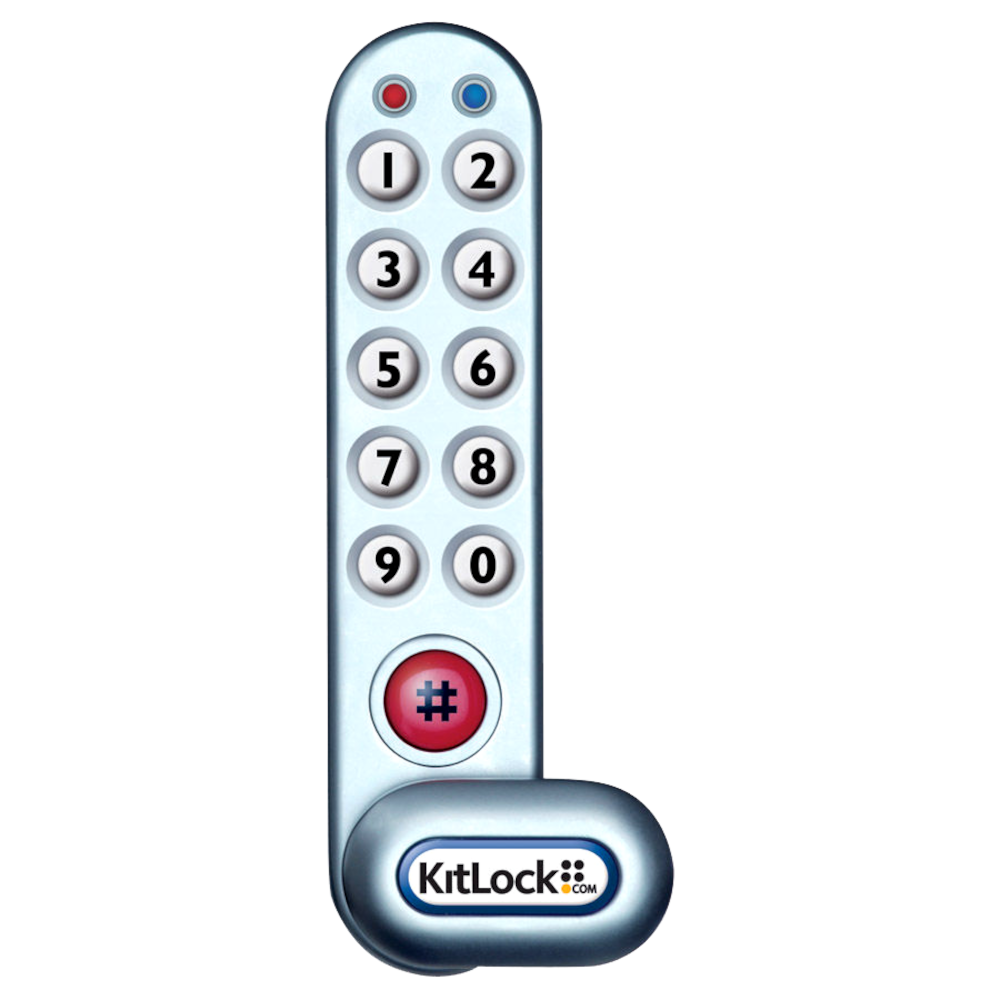 CODELOCKS KitLock KL1000 Battery Operated Digital Cabinet Lock With Slam Latch KL1000 With Slam Latch - Silver Grey