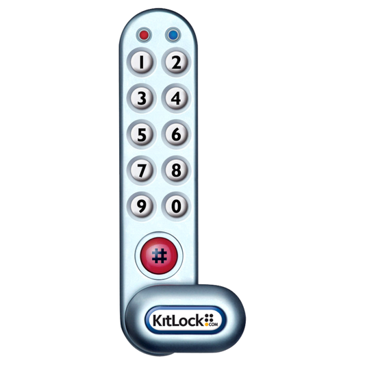 CODELOCKS KitLock KL1000 Battery Operated Digital Cabinet Lock With Slam Latch KL1000 With Slam Latch - Silver Grey