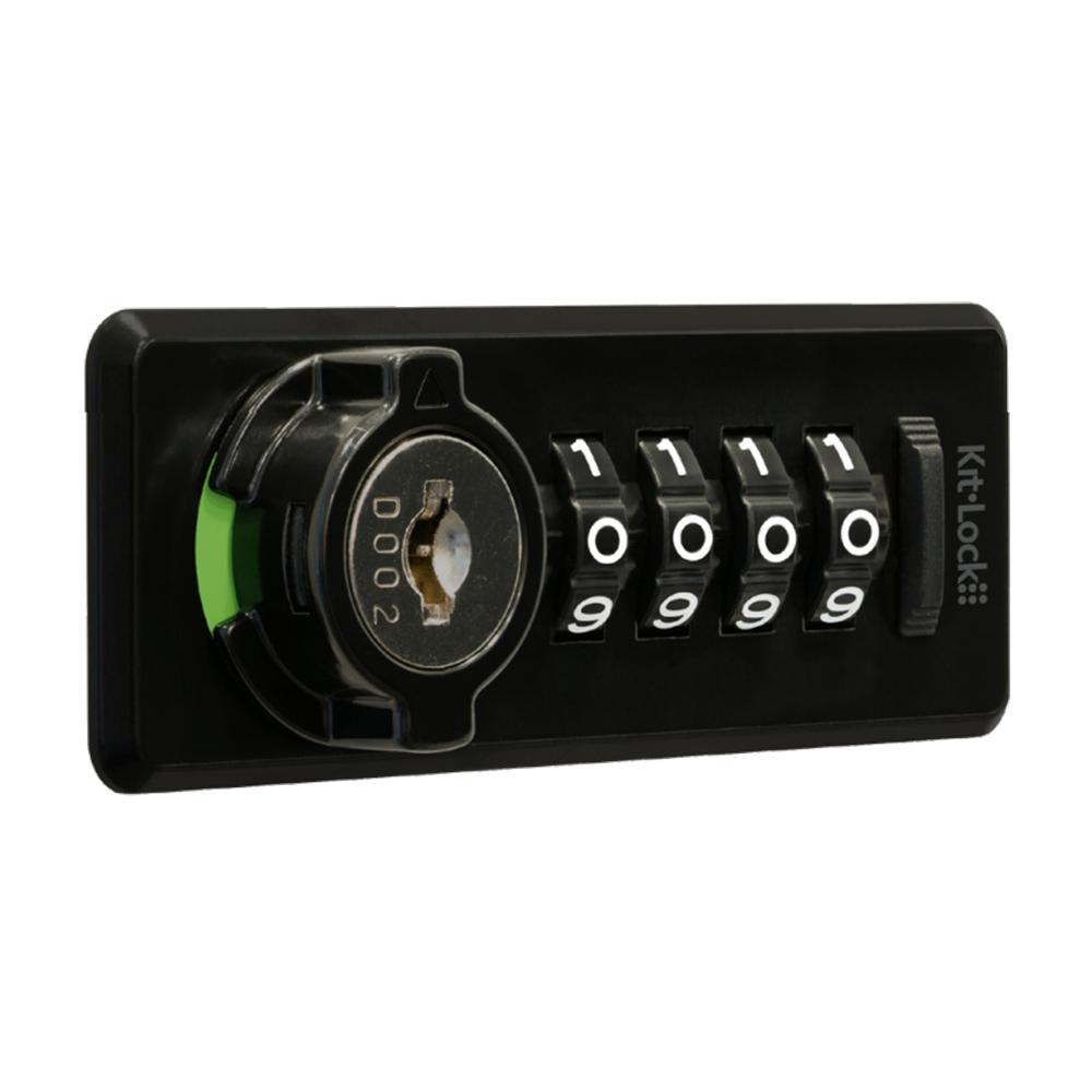 CODELOCKS KitLock KL20 Horizontal Mechanical Combination Lock With Auto Scramble KL20 Right Handed - Black