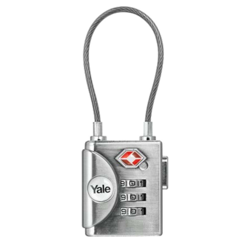 YALE YTP3 TSA Soft Shackle Combination Padlock Silver