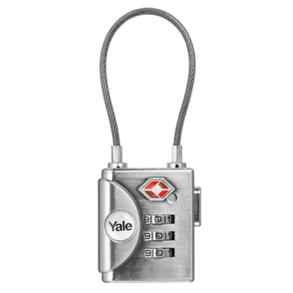 YALE YTP3 TSA Soft Shackle Combination Padlock Silver