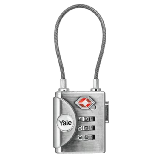 YALE YTP3 TSA Soft Shackle Combination Padlock Silver