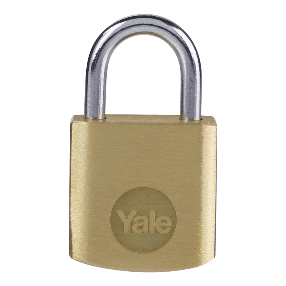 YALE Y110B Brass Open Shackle Padlock 20mm Single Keyed To Differ - Brass