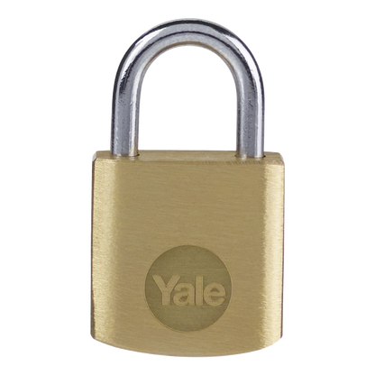 YALE Y110B Brass Open Shackle Padlock 20mm Single Keyed To Differ - Brass