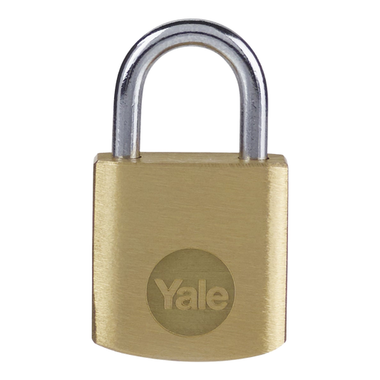 YALE Y110B Brass Open Shackle Padlock 20mm Single Keyed To Differ - Brass