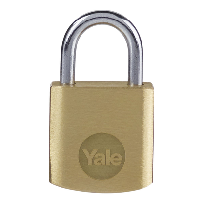 YALE Y110B Brass Open Shackle Padlock 30mm Single Keyed To Differ - Brass