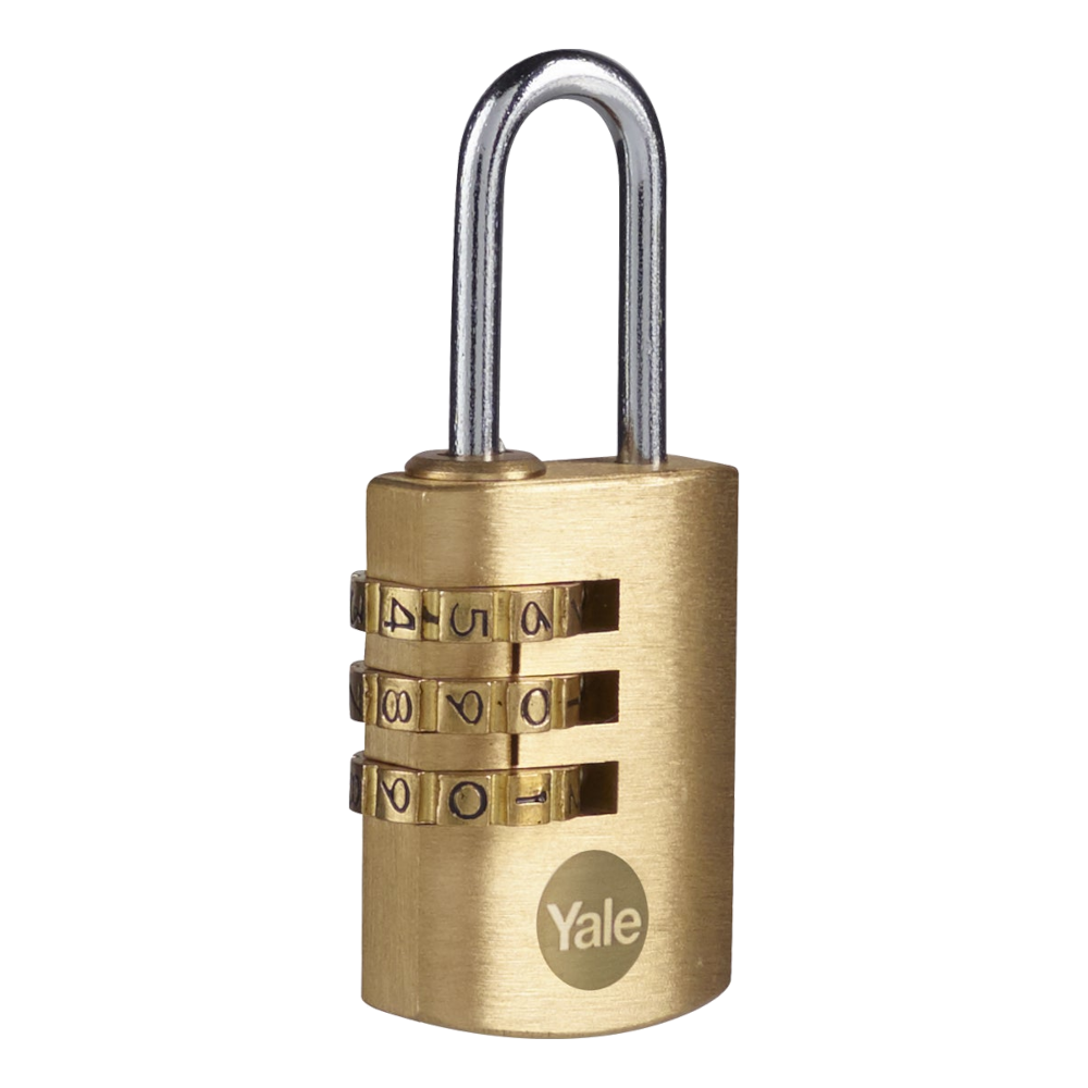 YALE Y150B Brass Open Shackle Combination Padlock 22mm Pack of 1 - Brass