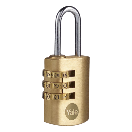 YALE Y150B Brass Open Shackle Combination Padlock 22mm Pack of 1 - Brass